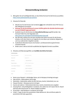 Jordanien Anleitung Einreise