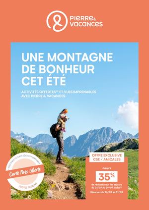 Brochure Pierre & Vacances Montagne Été Carte Montant Code