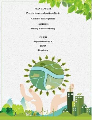 Plan clase sobre el Medio ambiente