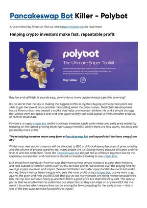 Pancakeswap Bot Killer