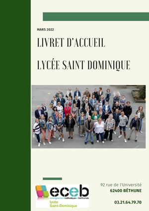 Livret d'information du Lycée Saint Dominique