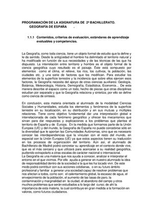 2º Bachillerato Geografía De España