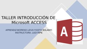 Taller Introducción De Access