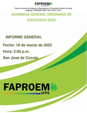 Faproem Ufps Informe Asamblea 2022