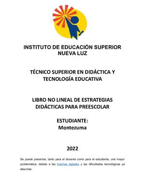Libro No Lineal De Estrategias Didacticas En Linea Para Preescolar