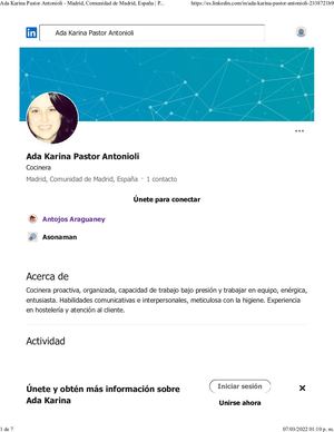 Ada Karina Pastori (Adkapa) en Madrid, Comunidad De Madrid, España