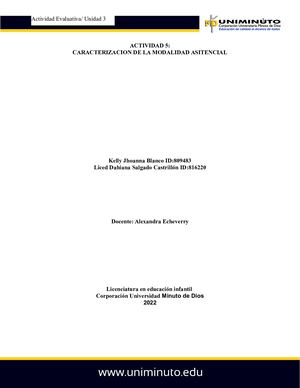 Caracterizacion De La Modalidad Existencial Liced Dahiana Salgado Kellyjhoana Blanco