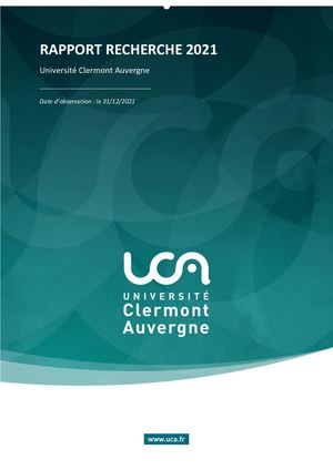RAPPORT RECHERCHE UCA 2021