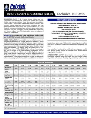 71 And 73Series Technical Bulletin Polytek 01 10 2022
