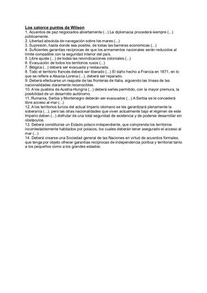 6 Los catorce puntos de Wilson