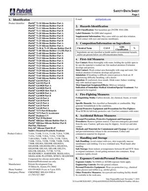 Polytek SDS Plat Sil Non Haz AB 11 07 2019