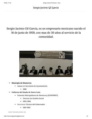 Sergio Jacinto Gil Garcia Inicio - Politico y empresario Mexicano