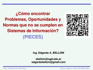 Estructura PIECES:  Problemas, Oportunidades y Normas en Sistemas de Información