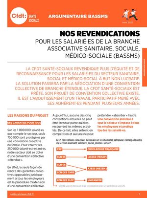 Argumentaire CFDT - Projet de convention collective unique - BASSMS