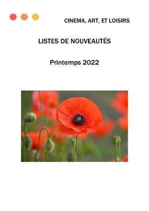 Liste de nouveautés Musique Cinéma Arts et Loisirs