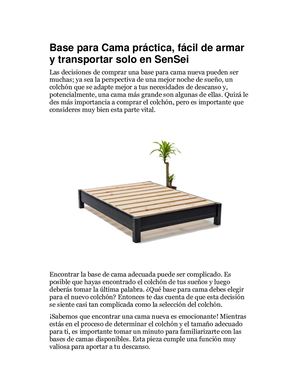 Base Para Cama Práctica, Fácil De Armar Y Transportar Solo En Sen Sei