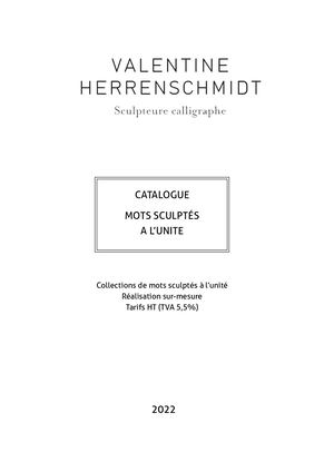 Les Mots Sculptes Tarifs Ht Vherrenschmidt 2022
