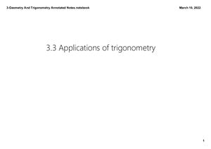 3 3 Aplications Of Trigonometry Notes