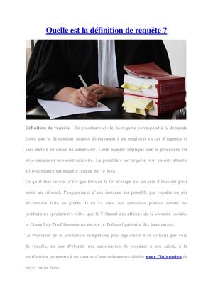 C'est quoi la requête en procédure civile ?