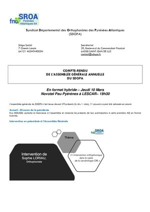 AG du SDOPA - 10 Mars 2022