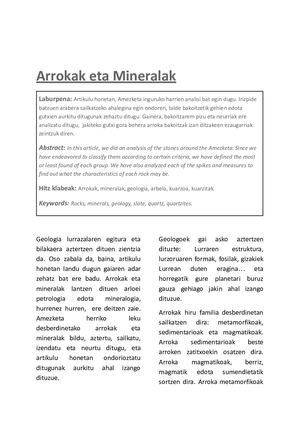 Arrokak Eta Mineralak Amezketan