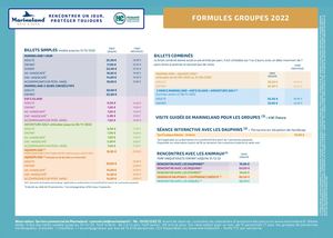 Fiche Tarifs Groupes et Restauration