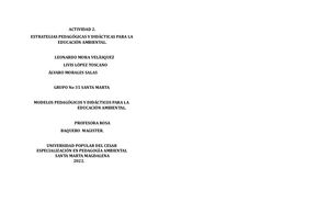Estrategias pedagógicas y didácticas para la educación ambiental