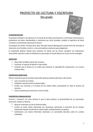 Cuentos De La Selva H Quiroga 5to Proyecto De Lectura