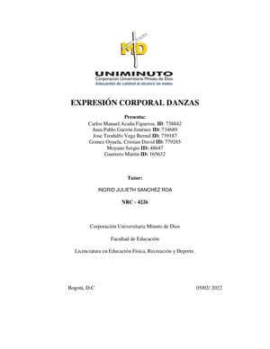 Expresión Corporal Danzas I