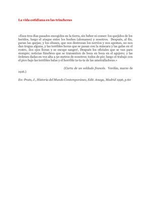 La Vida Cotidiana En Las Trincheras