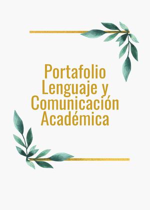 Portafolio Lenguaje y Comunicación Académica