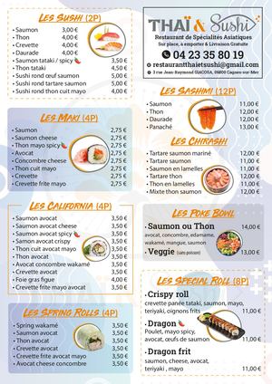 Menu Thai & Sushi