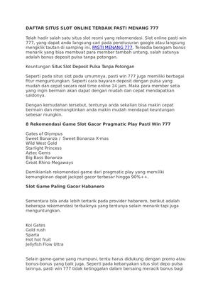 Cara Biar Pasti Menang 777