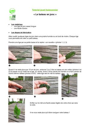 Fiche jouet buissonier bateau en jonc