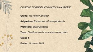 Clasificación De Las Cartas Comerciales Parte 2