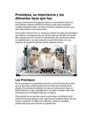 Prototipos, Su Importancia Y Los Diferentes Tipos Que Hay