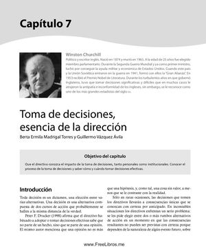 01 Habilidades Directivas Berta E Madrigal Capítulo 7 Toma De Decisiones