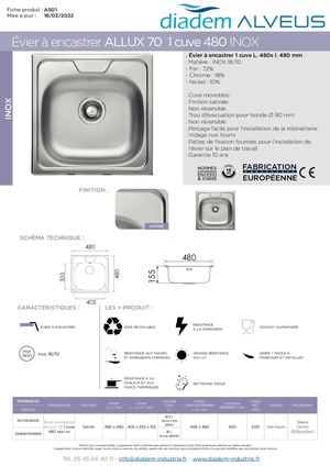 Allux 70 1 Cuve 480 Inox