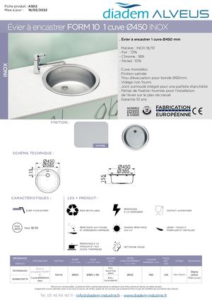 FORM 10 1 CUVE Ø450 INOX