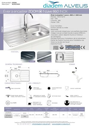 ZOOM M 1 CUVE 860 INOX