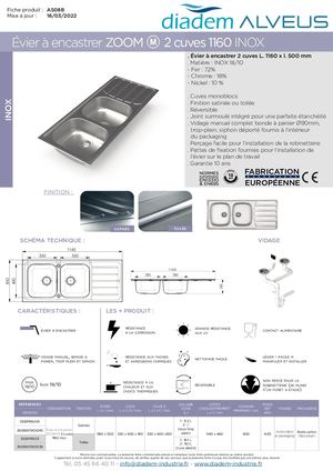 ZOOM M 2 CUVES 1160 INOX