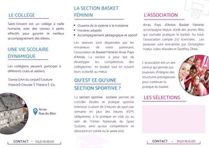 Section Basket du Collège Saint-Vincent