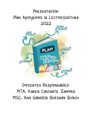 Plan Institucional De Apoyo A La Lectoescritura