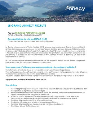 Auxiliaires De Vie Ehpad Barioz 130422