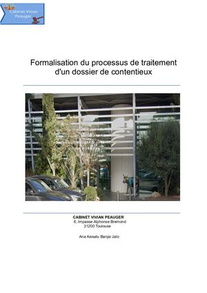 Mission 3: Formalisation du processus de traitement d'un dossier de contentieux