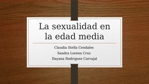 La Sexualidad En La Edad Media