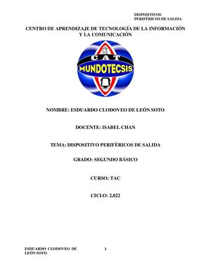 DISPOSITIVOS PERIFÉRICOS DE SALIDA