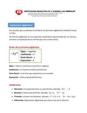 Expresiones Algebraicas