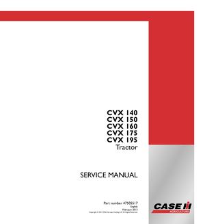 CASE IH CVX 195 Tractor Service Repair Manual Instant Download