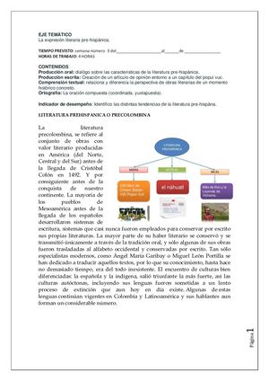 Talle Nc2aa1 Tema 1 La Literatura Precolombina